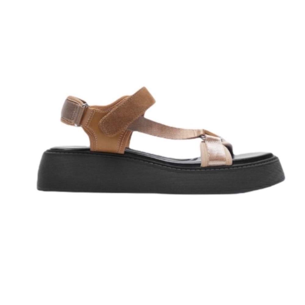 Zara Flat Strappy Sandals 7.5 New - Picture 5 of 9